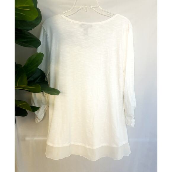 Style & Co. White Scoop Neck Blouse Womens Size M - Picture 8 of 8